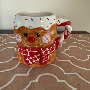 Gingerbread Man Mug with Candy Cane Handle